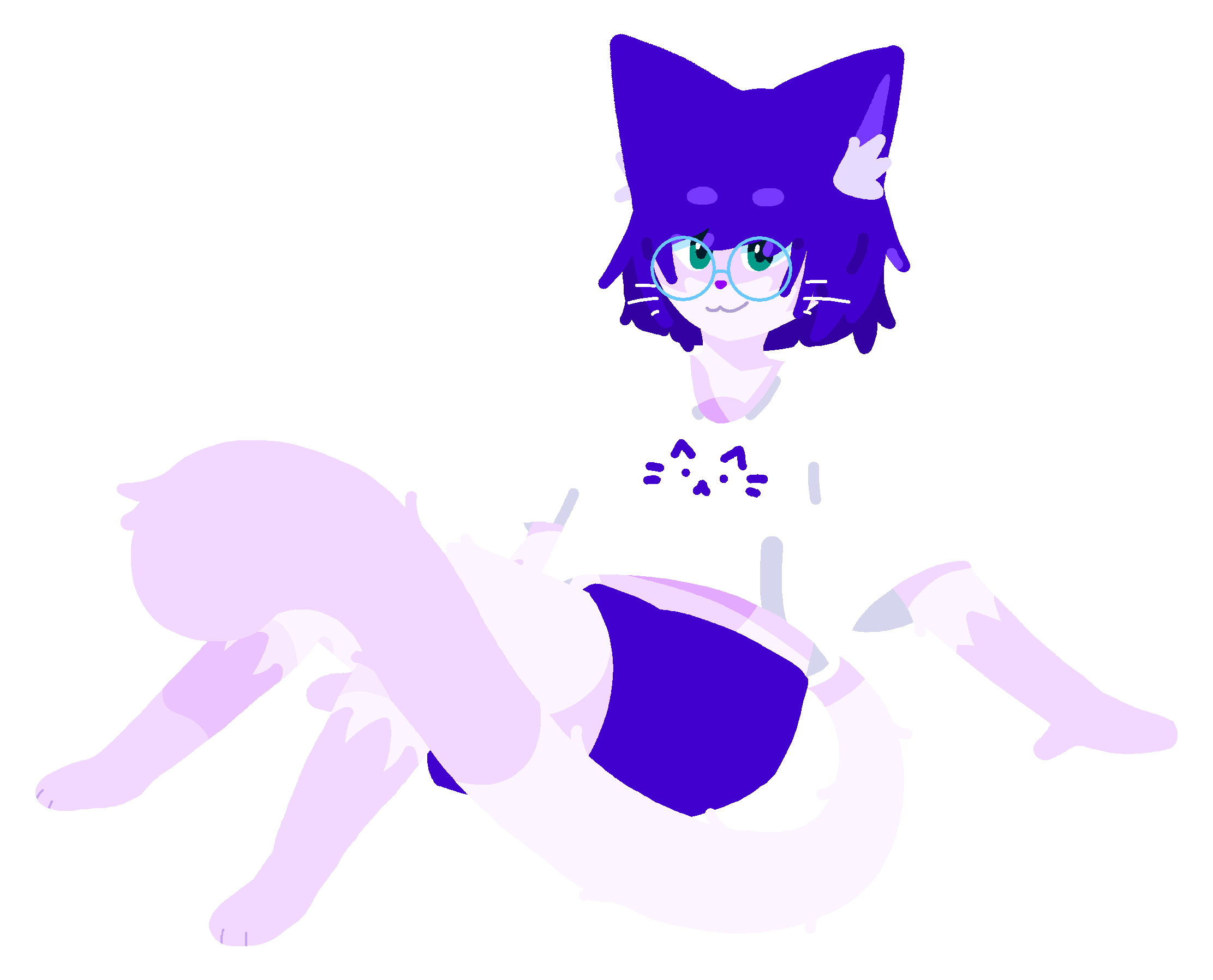 riki sitting in pink space